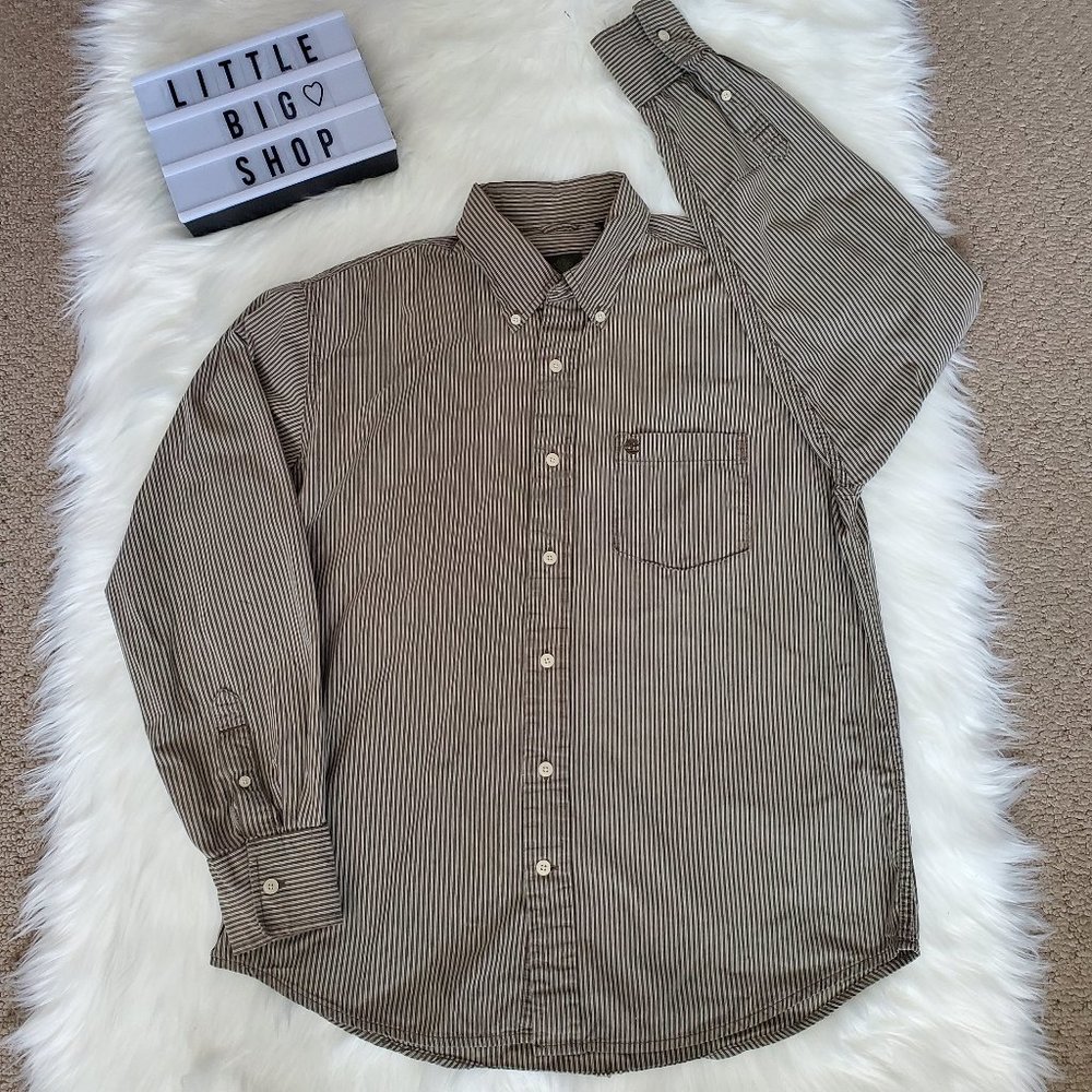 Men's Timberland Button Up Stripe Shirt Size M